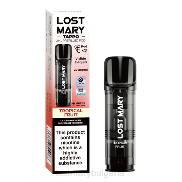 LOST MARY Vape - тропически плод lost mary tappo предварително напълнени шушулки - 20 mg - 2pk 4DTX182