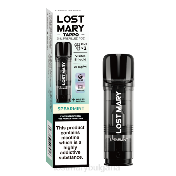 LOST MARY Vapes - мента lost mary tappo предварително напълнени шушулки - 20 mg - 2pk 4DTX176
