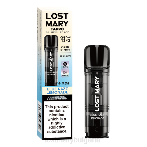 LOST MARY Цена - синя раз лимонада lost mary tappo предварително напълнени шушулки - 20 mg - 2pk 4DTX181