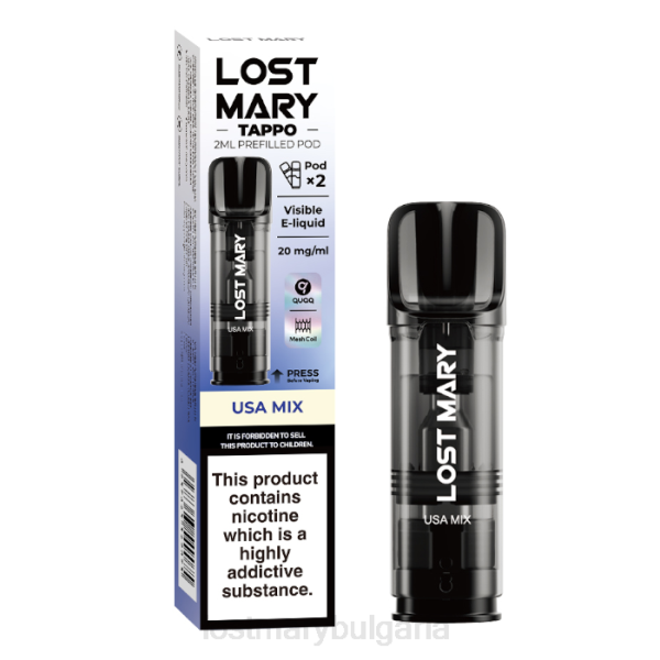 LOST MARY Вкусове - САЩ микс lost mary tappo предварително напълнени шушулки - 20 mg - 2pk 4DTX184